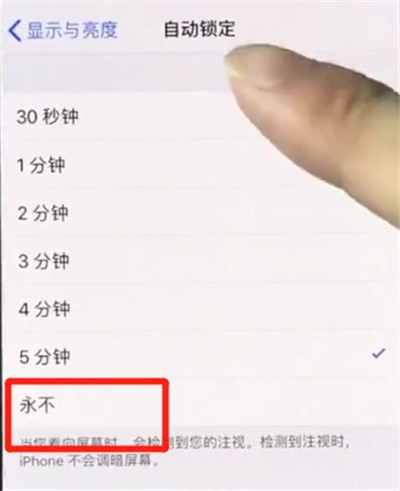 iphonex中设置手机屏幕常亮的操作方法