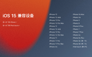 iOS15支持哪些设备升级