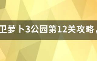 保卫萝卜3公园第12关攻略，公园第12关怎么过？