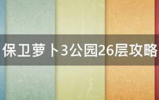 保卫萝卜3公园26层攻略