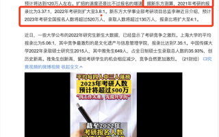 再创新高！2023年考研人数预计超500万 竞争激烈到收录比4:1 无冷门专业